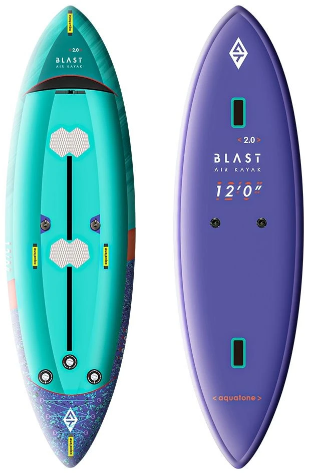 Aquatone Blast 12'0" Recreational Kayak 2-Person Green-Purple 4 Aquatone Blast 12'0" Recreational Kayak 2-Person Green-Purple – Image 2