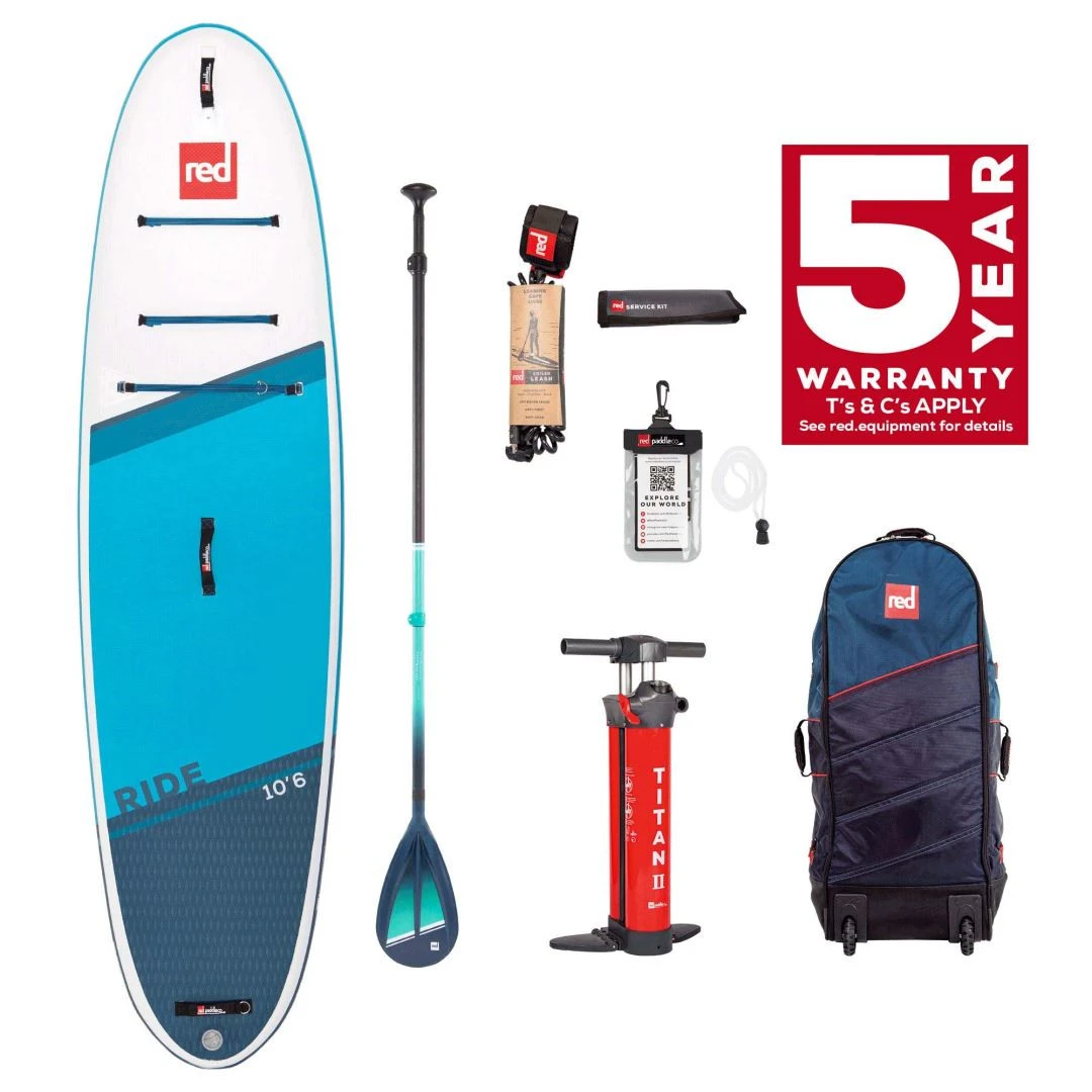 Red Paddle Co. Red Paddle Co 10'6 Ride MSL Inflatable SUP + Cruiser Tough Paddle White-Blue-Dark Blue 4 Red Paddle Co. Red Paddle Co 10'6 Ride MSL Inflatable SUP + Cruiser Tough Paddle White-Blue-Dark Blue – Image 2