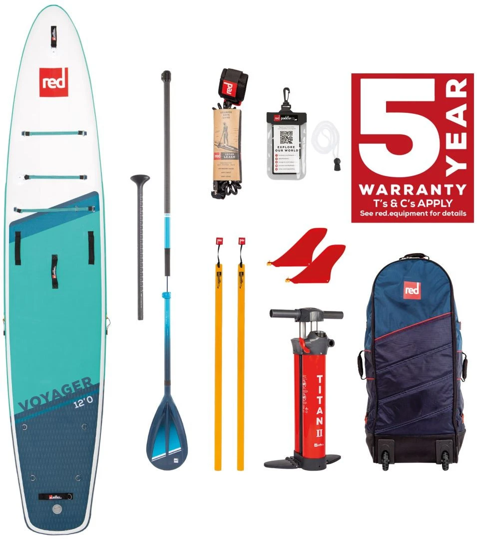 Red Paddle Co. Red Paddle Co 12'0 Voyager MSL Inflatable SUP + Hybrid Tough Paddle White-Teal-Dark Blue 3 Red Paddle Co. Red Paddle Co 12'0 Voyager MSL Inflatable SUP + Hybrid Tough Paddle White-Teal-Dark Blue