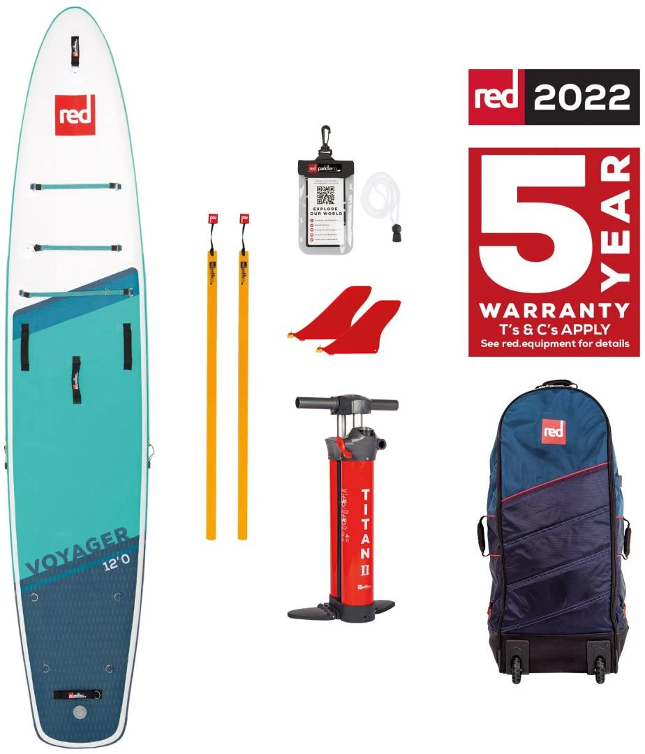 Red Paddle Co. Red Paddle Co 12'0 Voyager MSL Inflatable SUP White-Teal-Dark Blue 5 Red Paddle Co. Red Paddle Co 12'0 Voyager MSL Inflatable SUP White-Teal-Dark Blue – Image 3