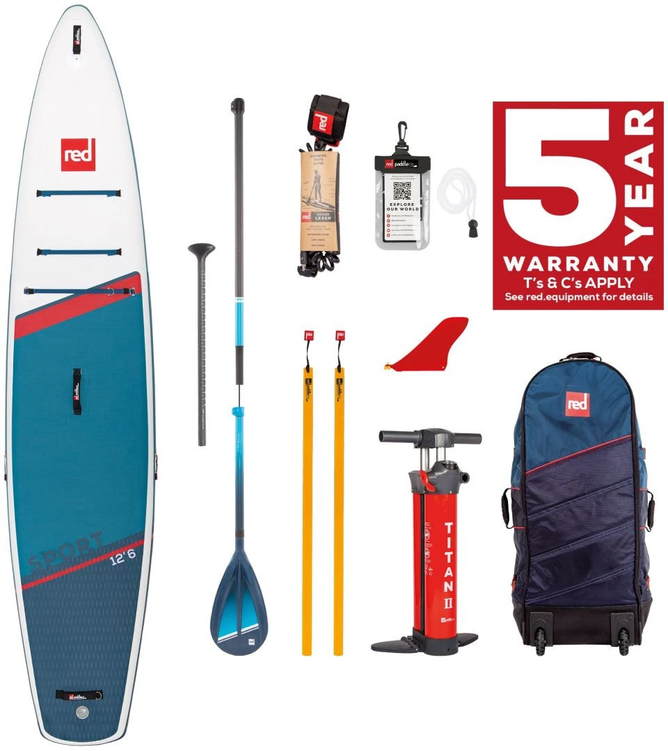 Red Paddle Co. Red Paddle Co 12’8 Sport MSL Inflatable SUP + Hybrid Tough Paddle White-Blue-Dark Blue 3 Red Paddle Co. Red Paddle Co 12’8 Sport MSL Inflatable SUP + Hybrid Tough Paddle White-Blue-Dark Blue